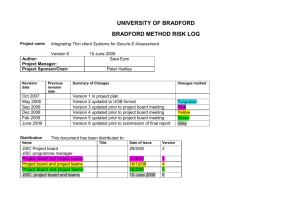 Project risk register - University of Bradford
