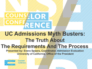 UC Admissions Myth Busters