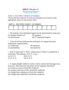 SPH3U Magnetism Quiz 1