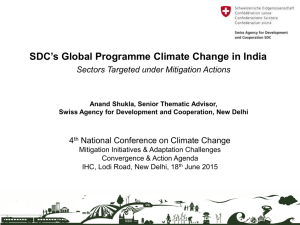 SDC  s Global Programme Climate Change in India: Sectors