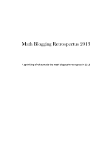 Math Blogging Retrospectus 2013 - Emergent Math