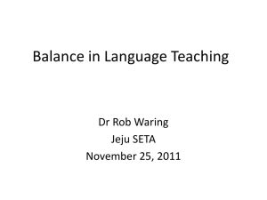 Balance in Language Teaching
