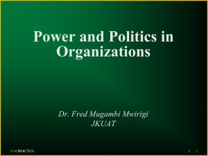Power and Politics in Organizations
