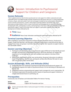 Introduction to Psychosocial Support for Children and