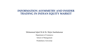 information asymmetry and insider trading in indian equity market