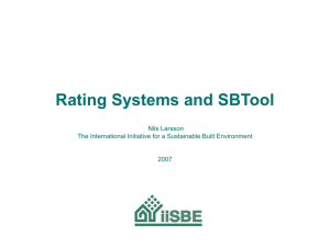 Rating Systems and SBTool