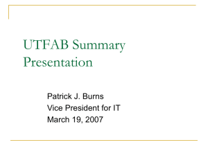 FY08 Advisor's Briefing - UTFAB