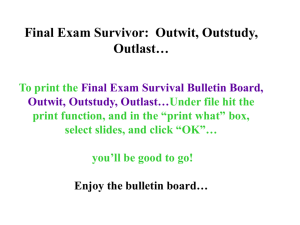 Final Exam Survivor: Outwit, Outstudy, Outlast