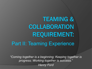 Teaming and Collaboration Requirement