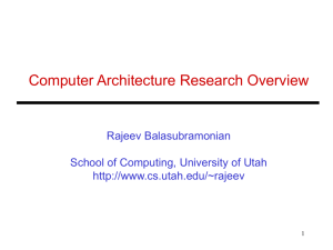 Computer Architecture Research Overview