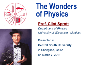The Wonders of Physics - University of Wisconsin