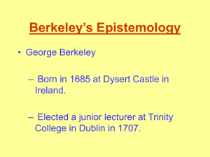 Berkeley's Epistemology