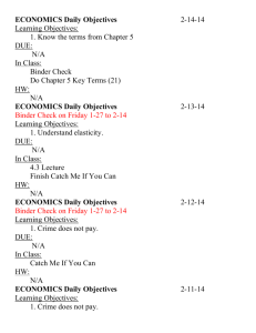 ECONOMICS Daily Objectives 1-27 to 2-14