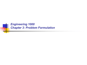 Problem Formulation - Department of Electrical Engineering