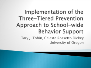 Implementation of the Three-Tiered Prevention Approach