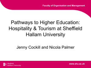 Progression opportunities in HE - the Sheffield Hallam University