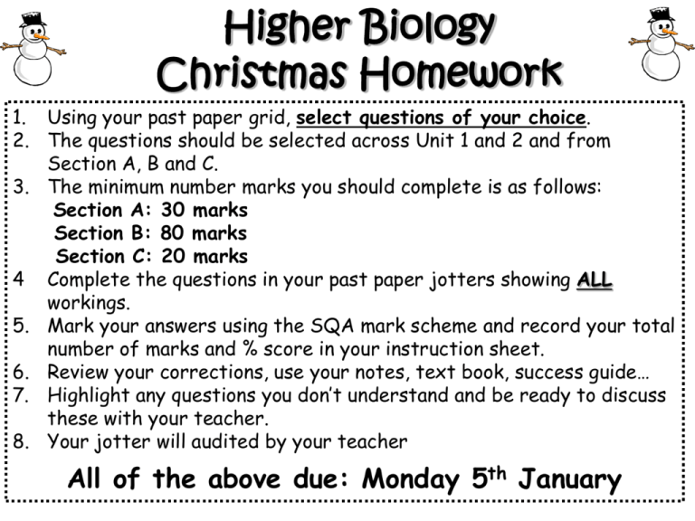 holiday homework for class 10 biology