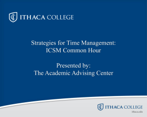 Ithaca Seminar Time Management