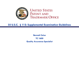 TC1600 35 USC 112 Supplemental Guideline Training