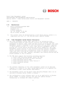 A/E Specification - Bosch Security Systems