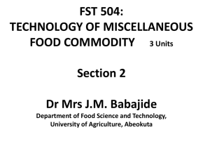 sugar and confectionery - The Federal University of Agriculture