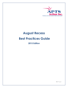 2015 August Recess Best Practices Guide