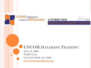 UNCOM Database Training