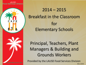 Breakfast in the Classroom - Los Angeles Unified School District