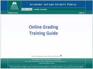 Training Guide - MCW Student Information Web Site