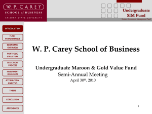 April 2010 Presentation - WP Carey School of Business