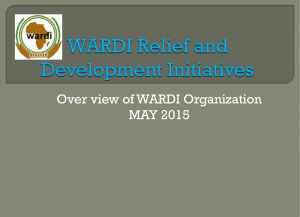 Over view of WARDI - Wardi Relief and Development Inititives