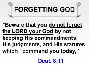 Forgetting God - Evans Church of Christ