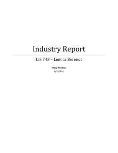 Industry Report - Cheryl Riendeau GSLIS Portfolio