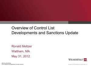 Developments and Sanctions Update Presentation