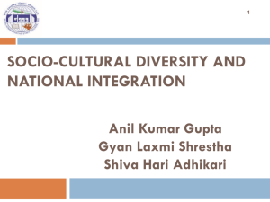 Socio cultural diversity and national integration