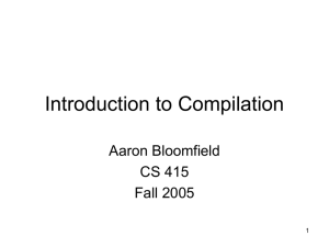 Intro to compilation