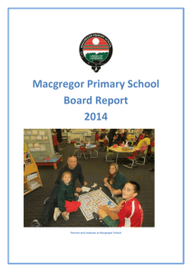 Macgregor Primary School Annual Board Report 2014