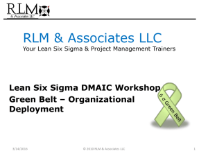 RLM & Associates LLC Your LeanSix Sigma Project Management