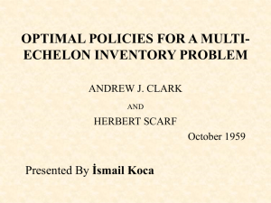optimal policies for a multi