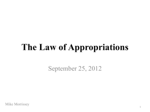 Law of Appropriations - 9/25/12