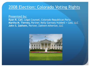 2008 Election: Colorado Voting Rights