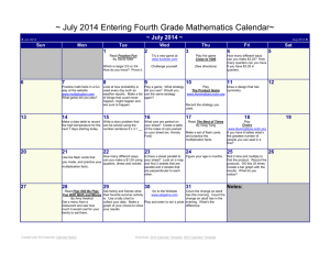 July Calendar 2014