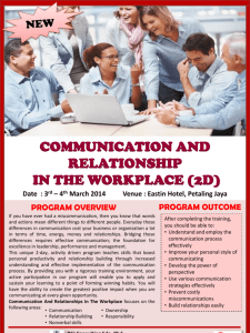 Communication & Relationship in the workplace