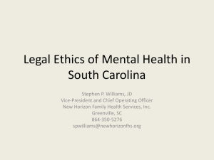 Legal Ethics of Mental Health in South Carolina
