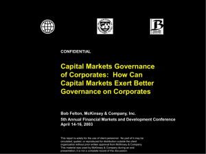 Capital Markets Governance of Corporates: How Can