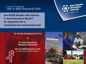 IBC 2013 presentation - HIV/AIDS Unit