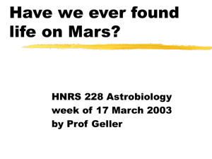 Geller notes on Mars - Department of Physics and Astronomy