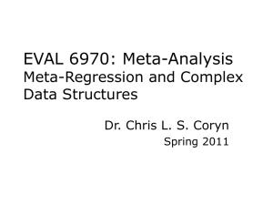 EVAL 6970: Meta-Analysis Introduction to Meta