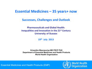 Essential Medicines - University of Sussex