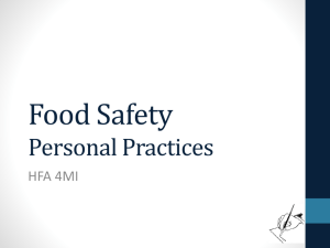 Food Safety Personal Practices